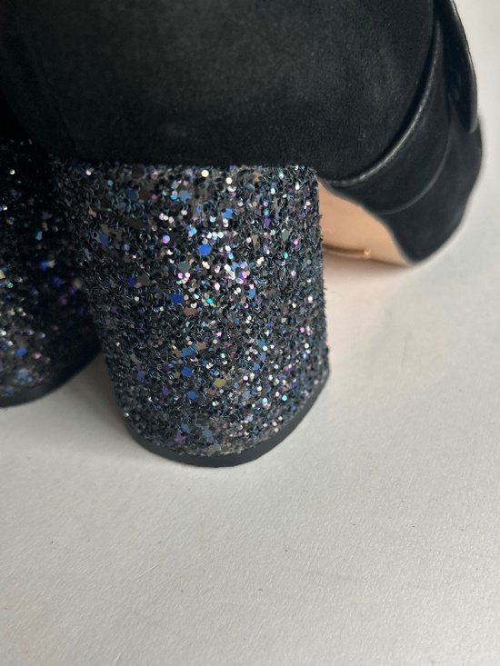 Gucci Black Suede Genuine Leather Glitter Heel Ankle Boots size EUR 40, US 9.5 - Picture 10 of 16